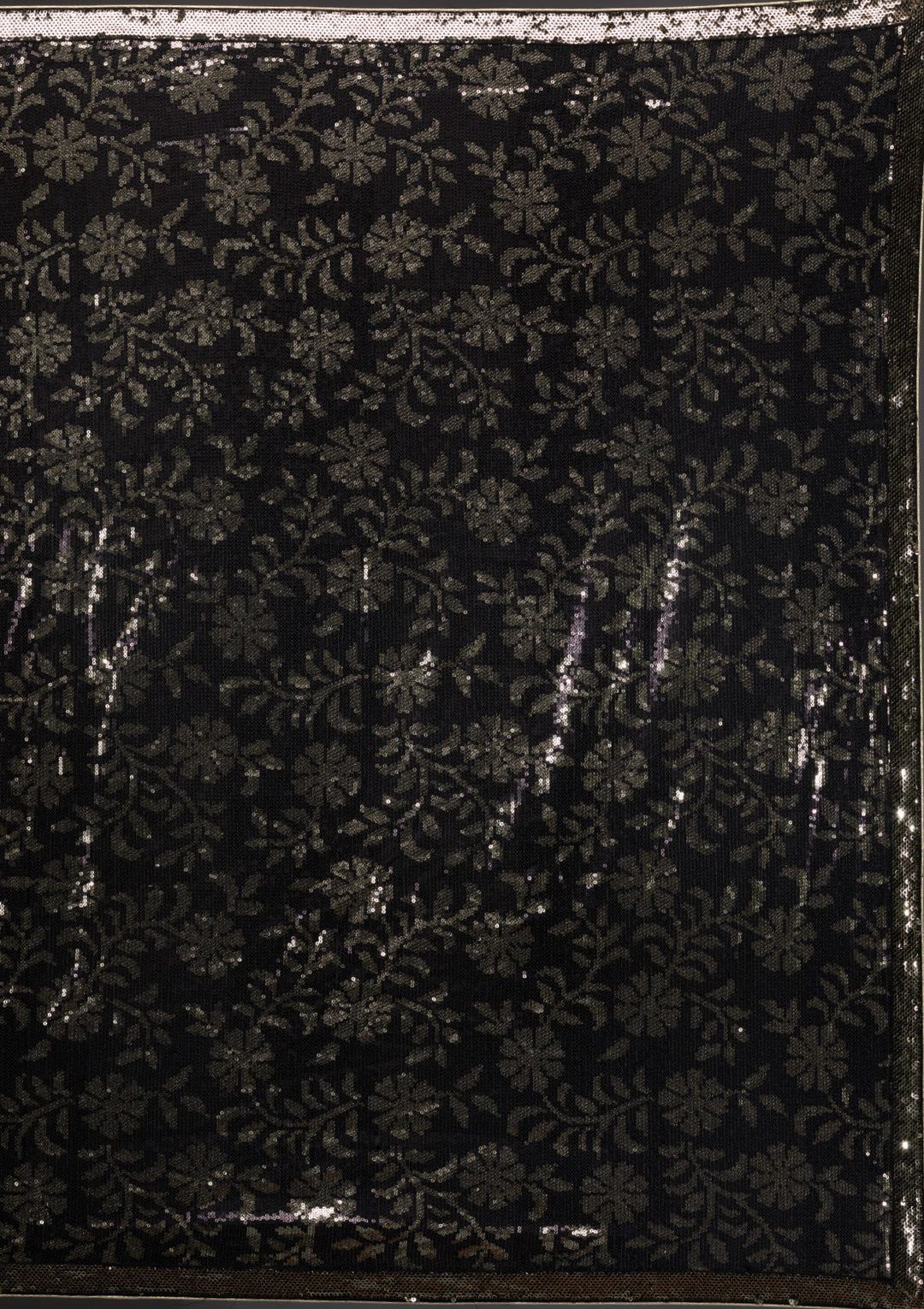 Black Sequins Georgette Saree