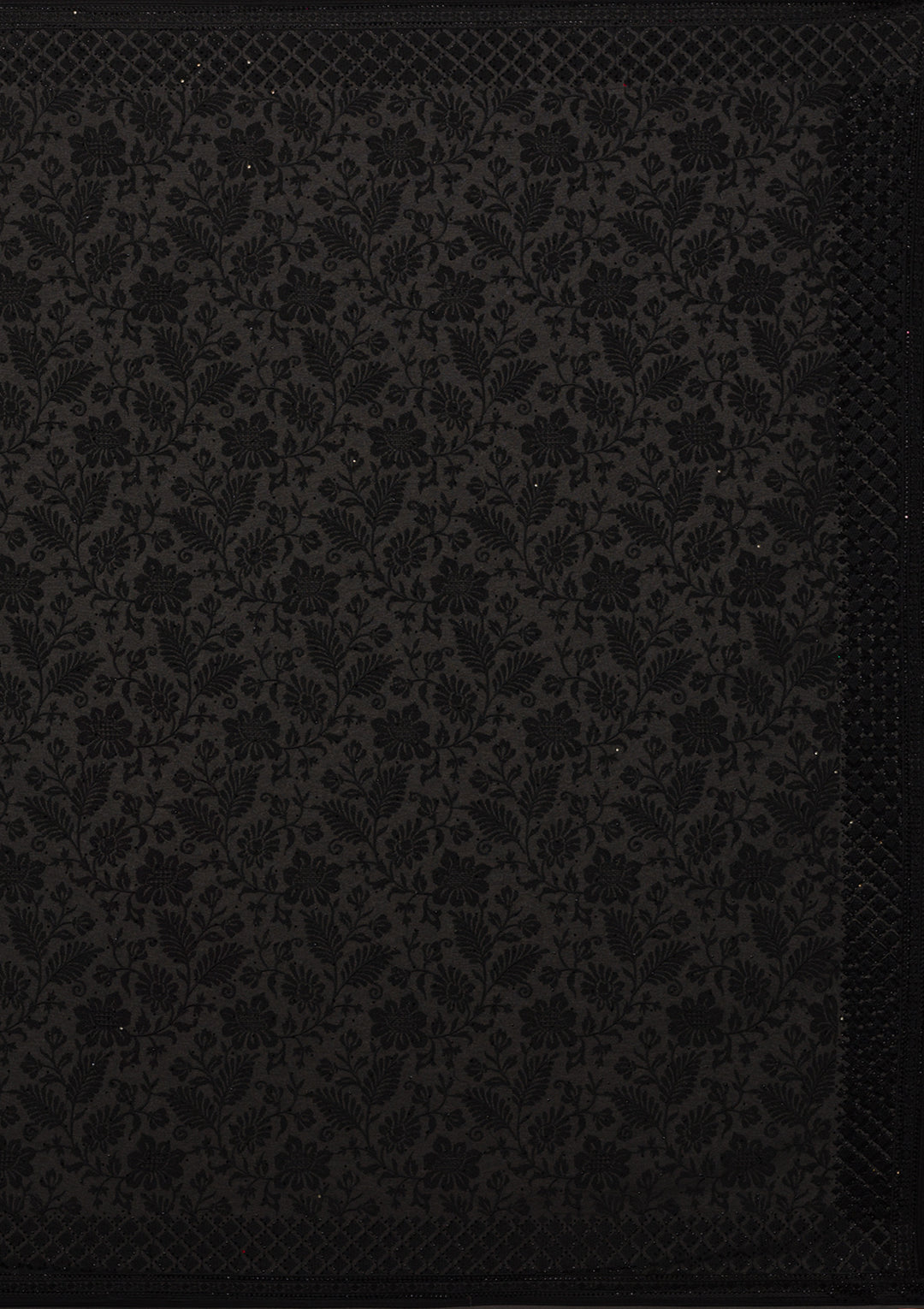 Black Georgette Threadwork Saree With Matching Blouse Piece
