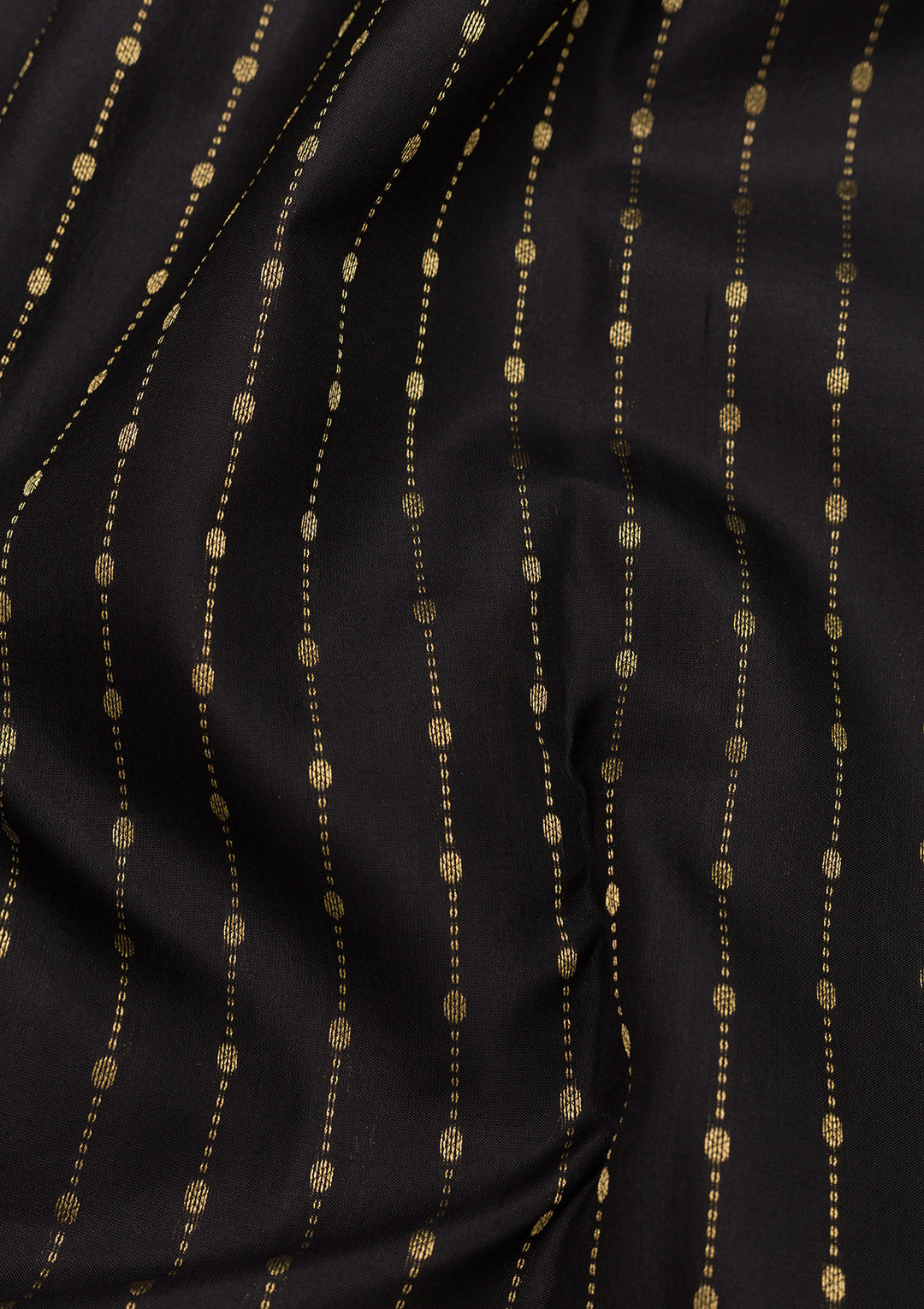 Black Silk Stripes Gold Zariwork Saree With Matching Blouse Piece