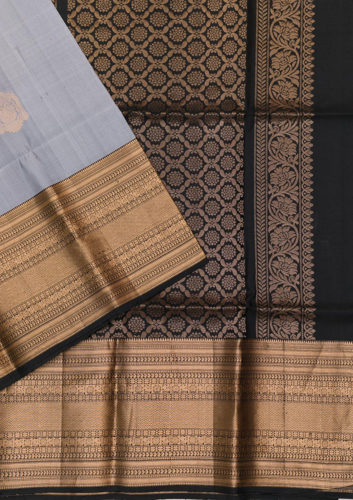 Grey Zariwork Pure Silk Saree