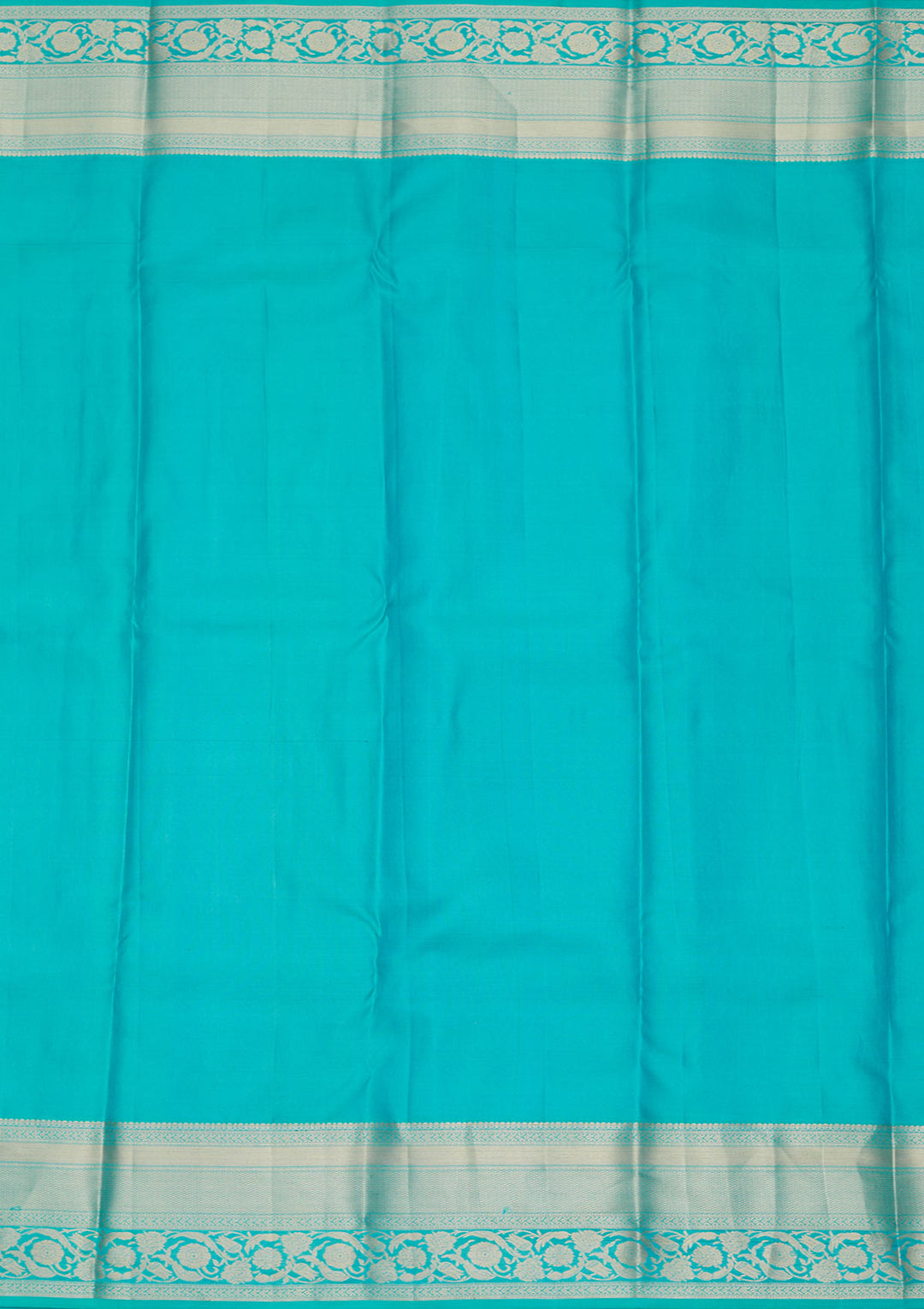 Blue Pure Silk Jaal Gold Zariwork Saree With Matching Blouse Piece