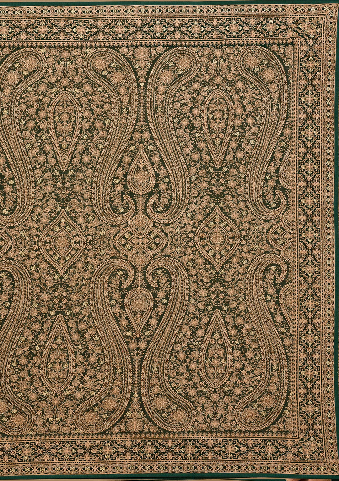 Bottle Green Zariwork Georgette Saree