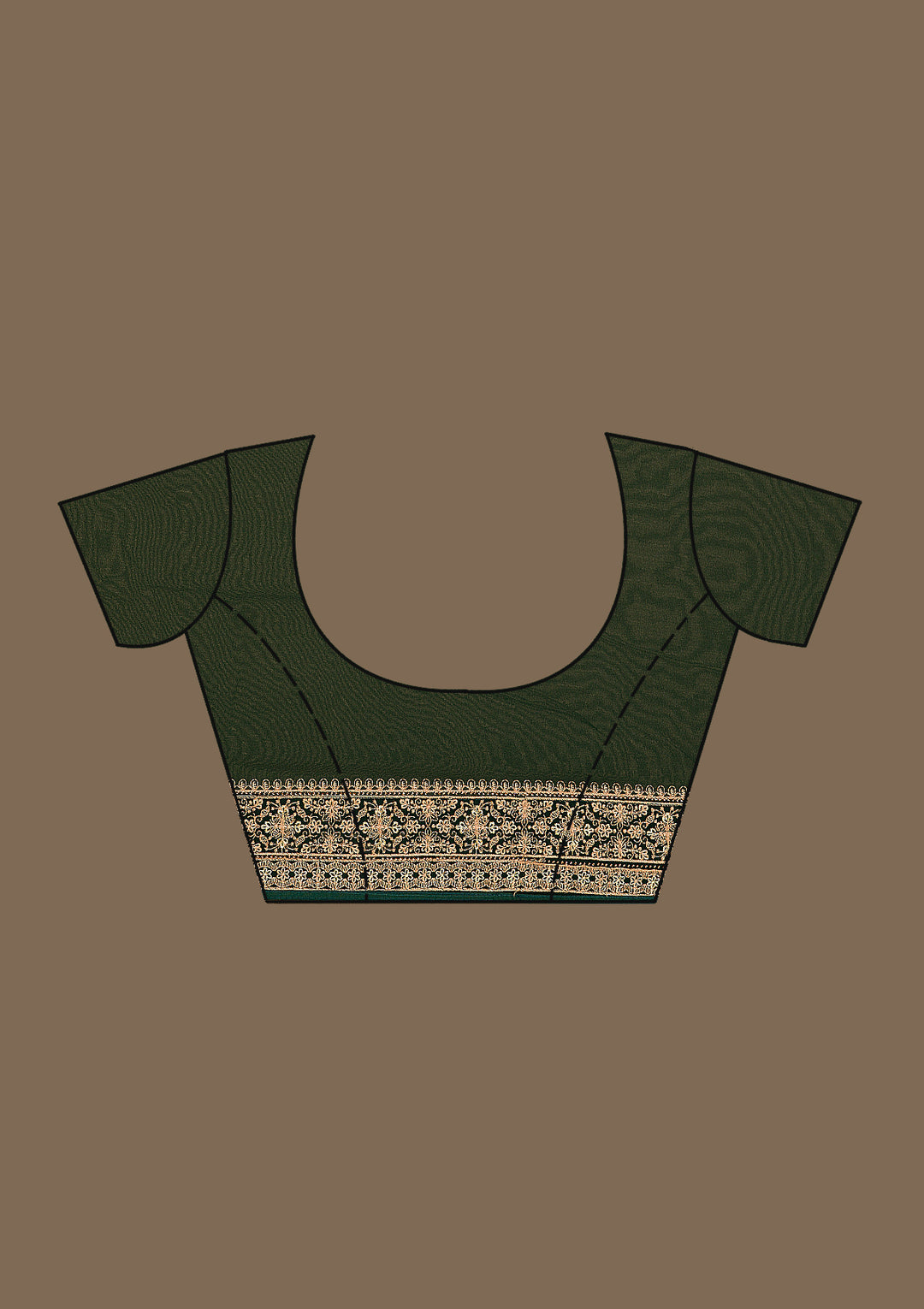 Bottle Green Zariwork Georgette Saree