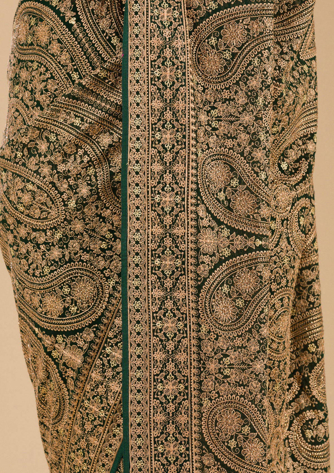 Bottle Green Zariwork Georgette Saree