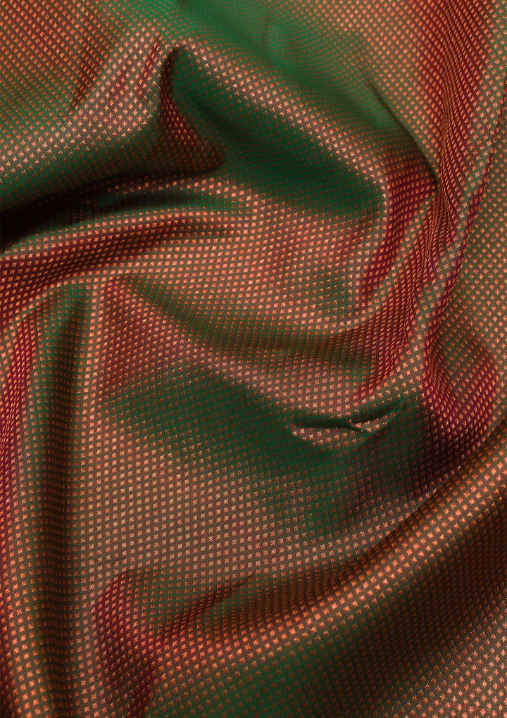 Bottle Green Zariwork Kanjivaram Pure Silk Saree