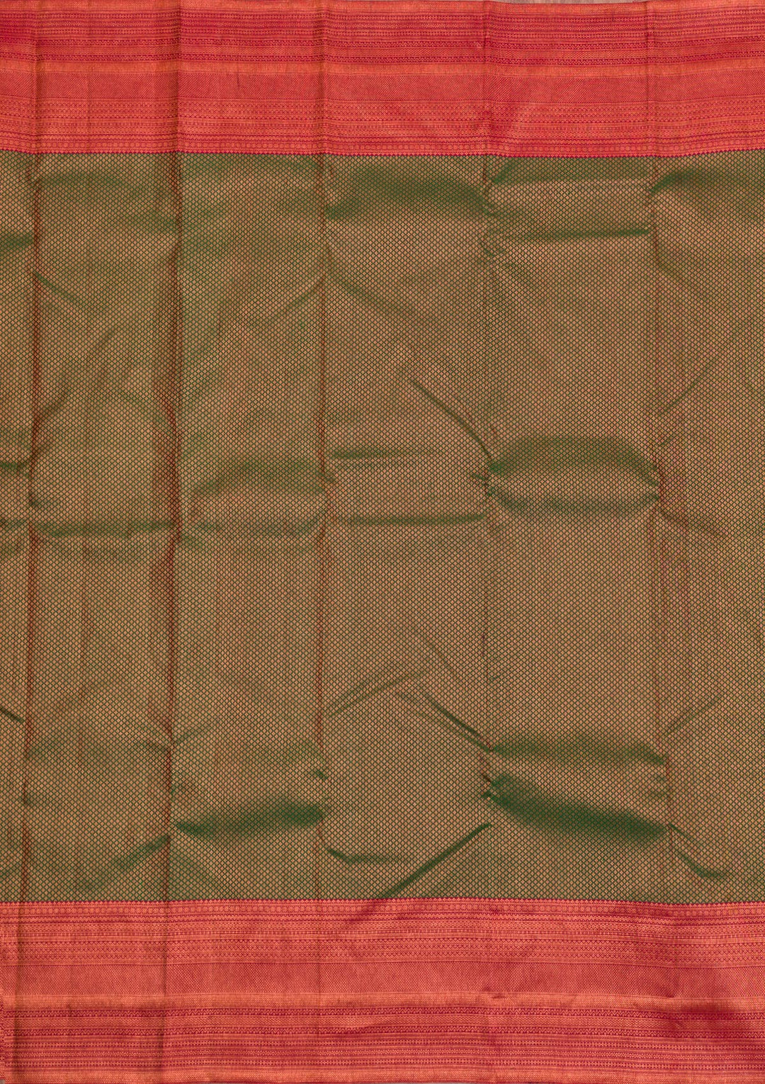 Bottle Green Silk Jaal Antique Zariwork Saree With Matching Blouse Piece