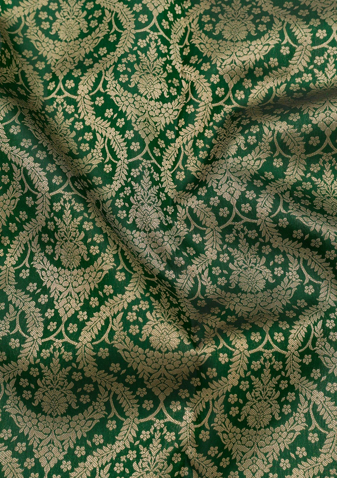 Bottle Green Zariwork Pure Silk Saree