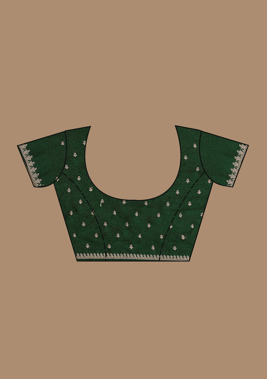 Mehandi Green Soft Raw Silk Gold Zariwork Saree With Matching Blouse Piece