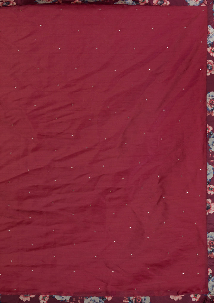 Brown Cutdana Satin Readymade Lehenga