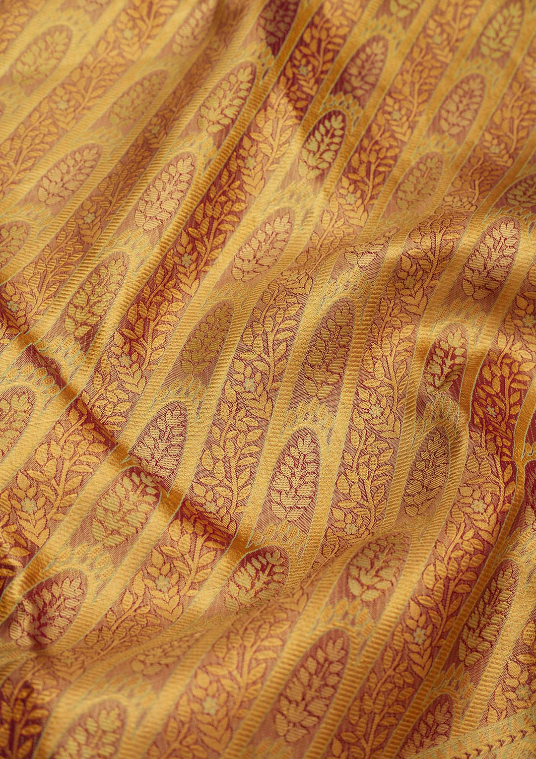 Brown Tissue Jaal Gold Zariwork Saree With Matching Blouse Piece