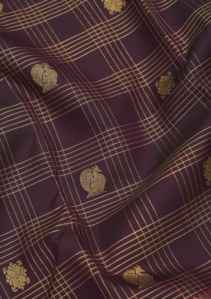 Brown Zariwork Pure Silk Saree
