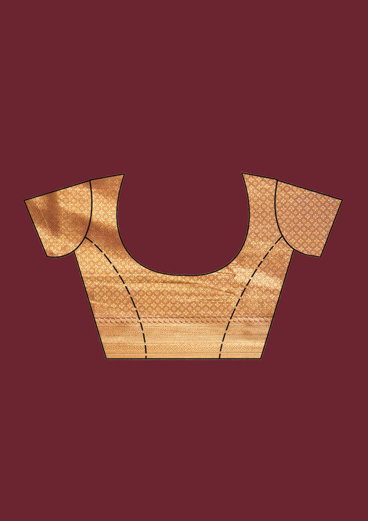 Copper Zariwork Soft Silk Saree