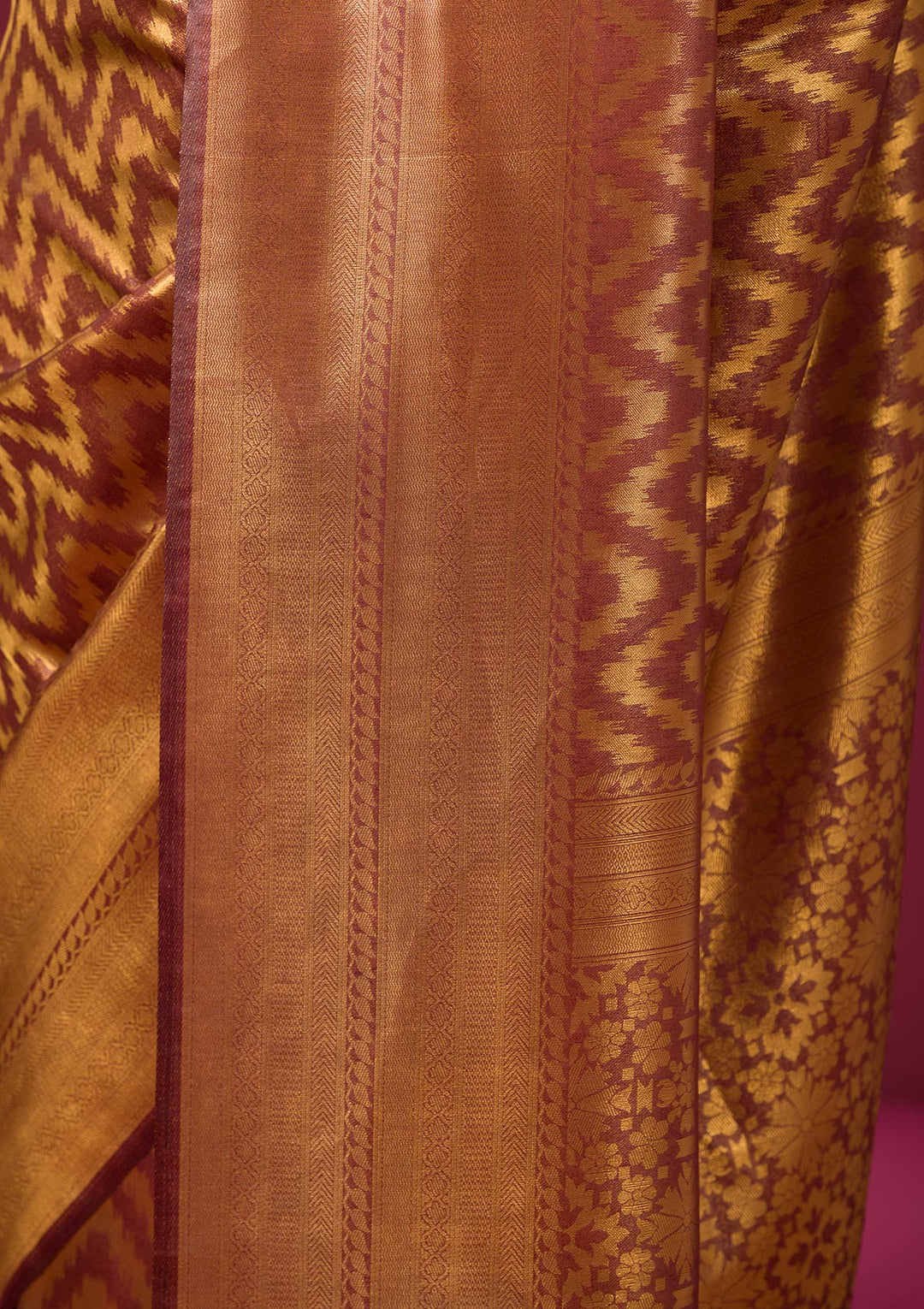Copper Zariwork Soft Silk Saree