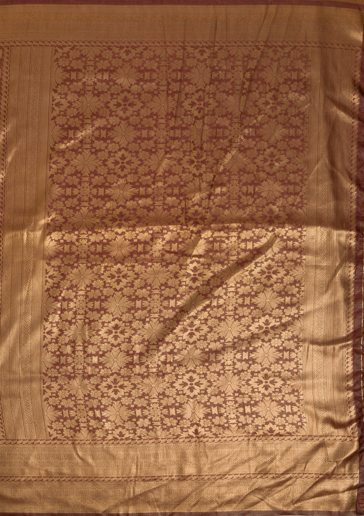 Copper Zariwork Soft Silk Saree