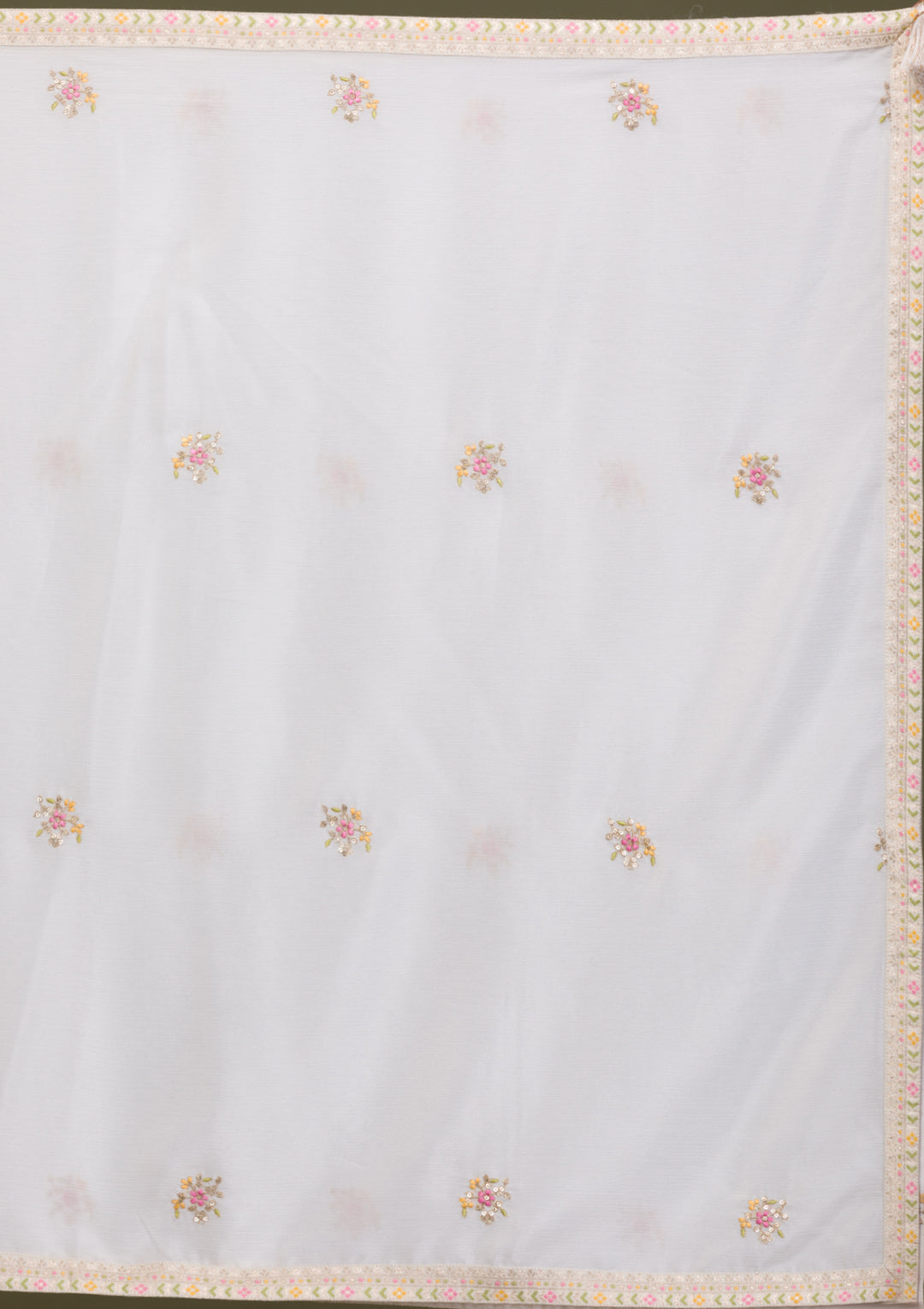 Cream Zariwork Art Silk Readymade Salwar Suit