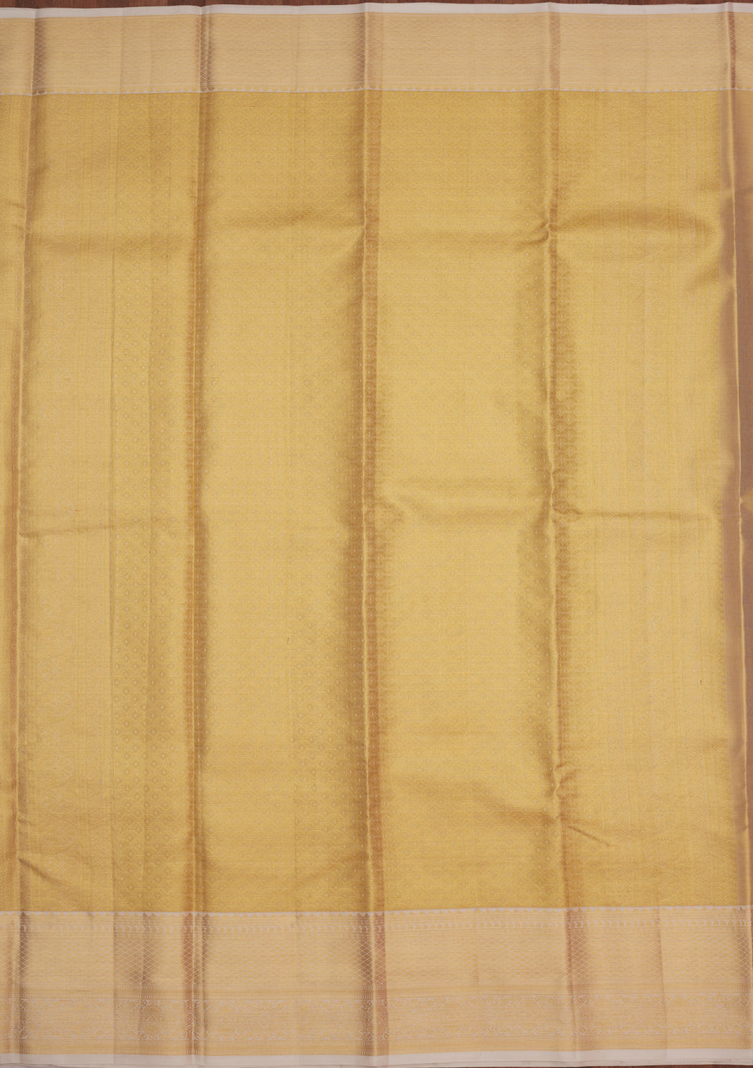 Cream Silk Jaal Gold Zariwork Saree With Matching Blouse Piece