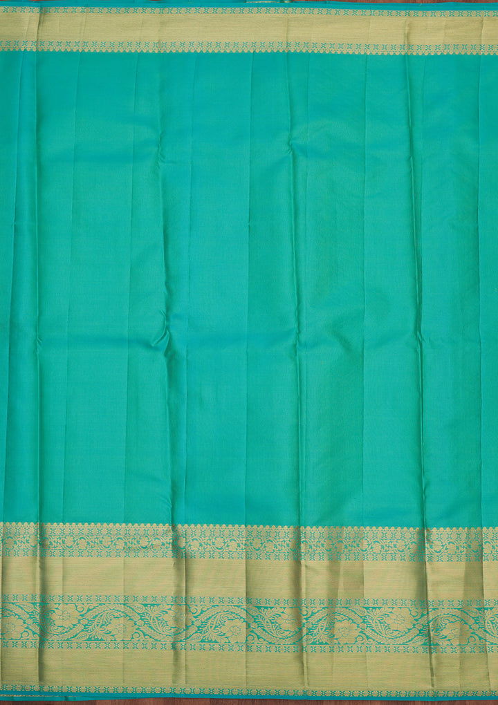 Cream Silk Jaal Gold Zariwork Saree With Matching Blouse Piece