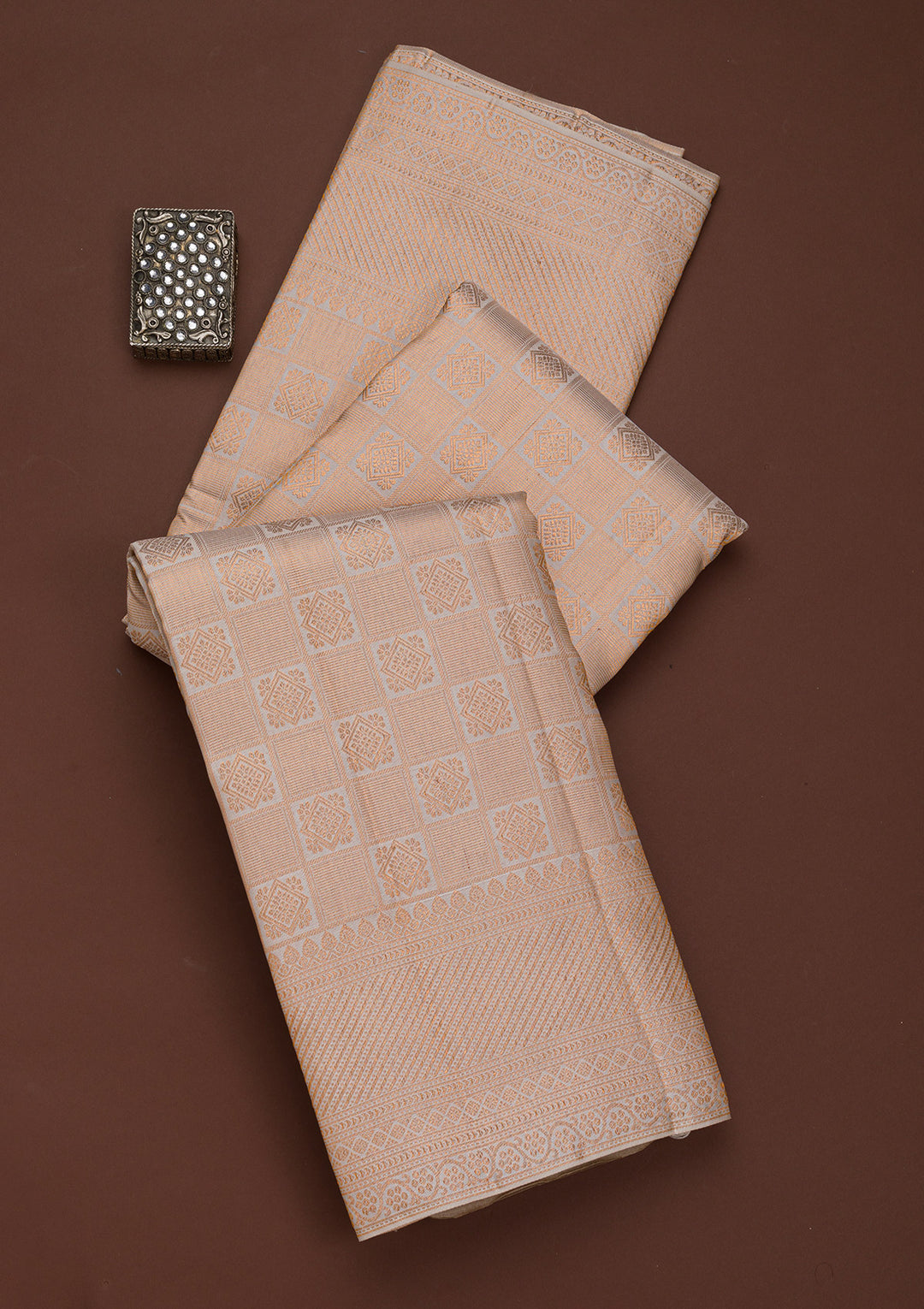 Cream Zariwork Pure Silk Saree