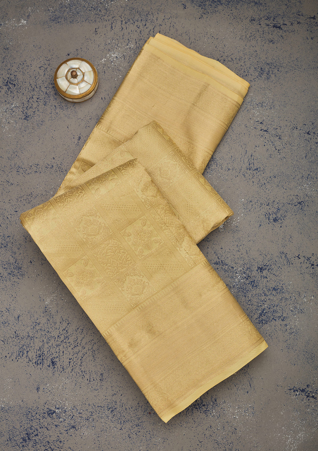 Gold Silk Jaal Gold Zariwork Saree With Matching Blouse Piece