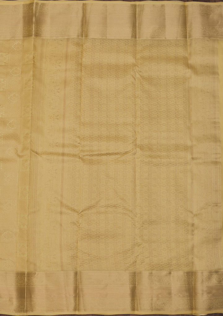 Gold Silk Jaal Gold Zariwork Saree With Matching Blouse Piece
