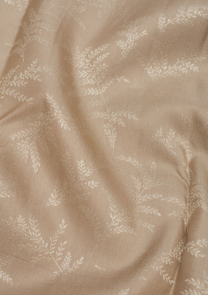Gold Silk Jaal Silver Zariwork Saree With Matching Blouse Piece