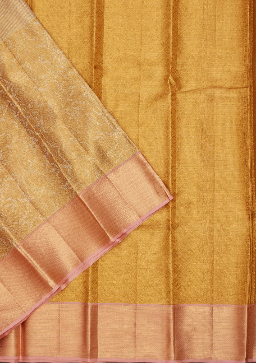 Gold Silk Jaal Gold Zariwork Saree With Matching Blouse Piece