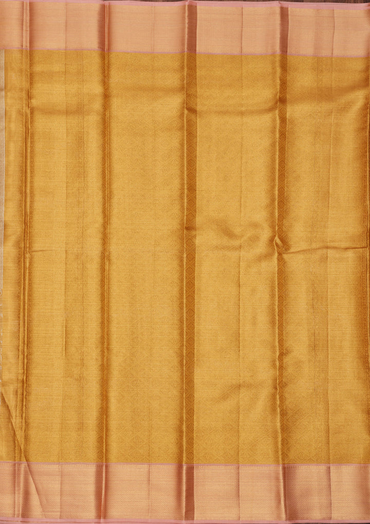 Gold Silk Jaal Gold Zariwork Saree With Matching Blouse Piece