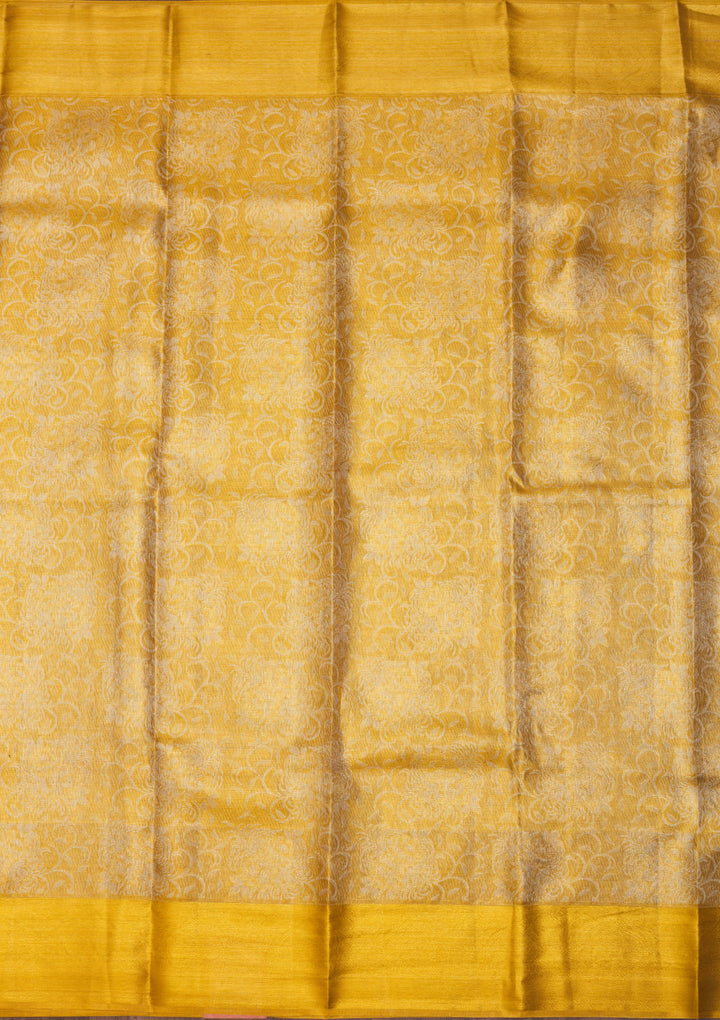 Gold Silk Jaal Gold Zariwork Saree With Matching Blouse Piece