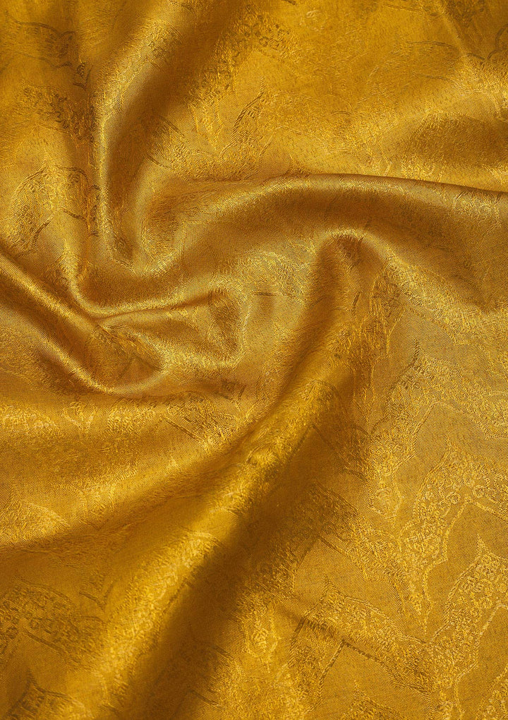 Gold Silk Jaal Gold Zariwork Saree With Matching Blouse Piece