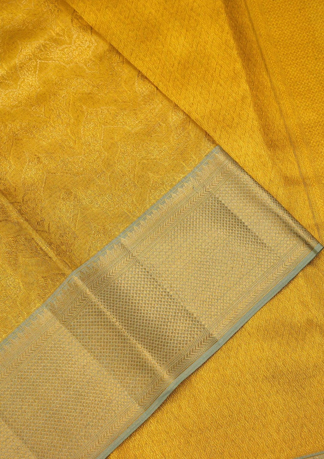 Gold Silk Jaal Gold Zariwork Saree With Matching Blouse Piece