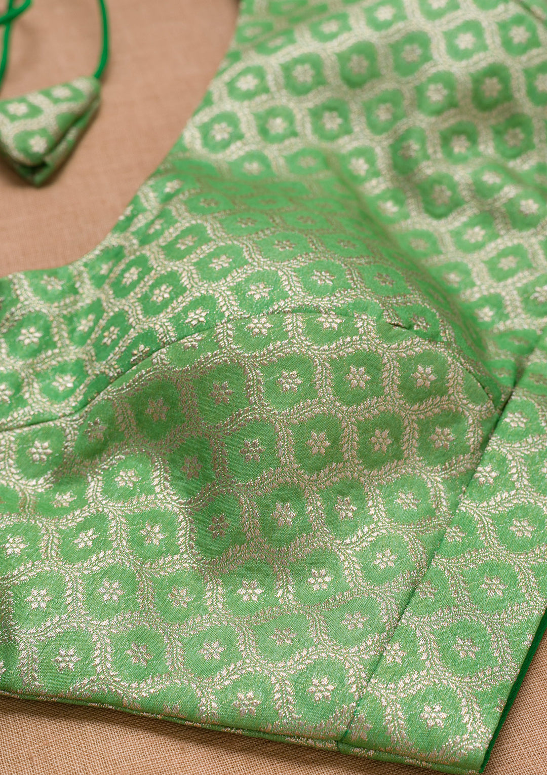 Green Plain Banarasi Blouse