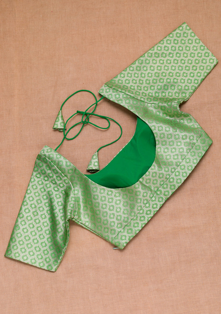 Green Plain Banarasi Blouse