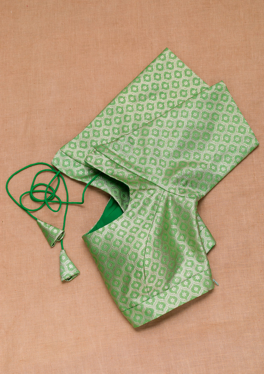 Green Plain Banarasi Blouse