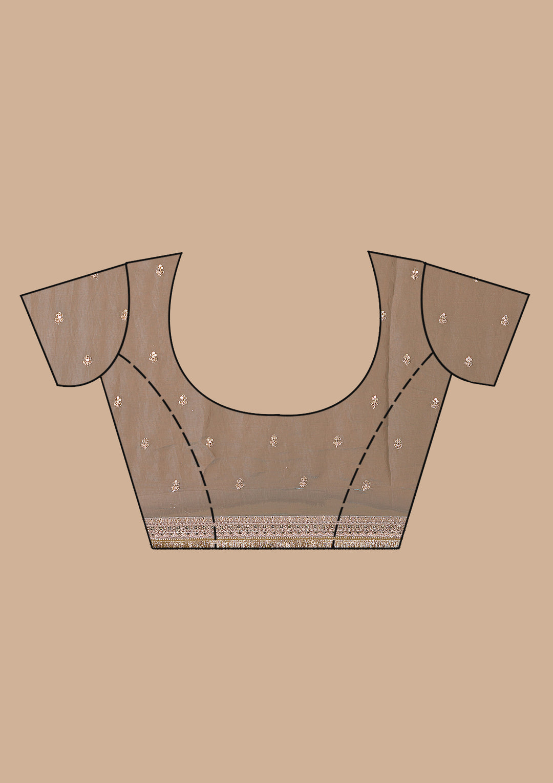 Grey Tissue Cording Saree With Matching Blouse Piece