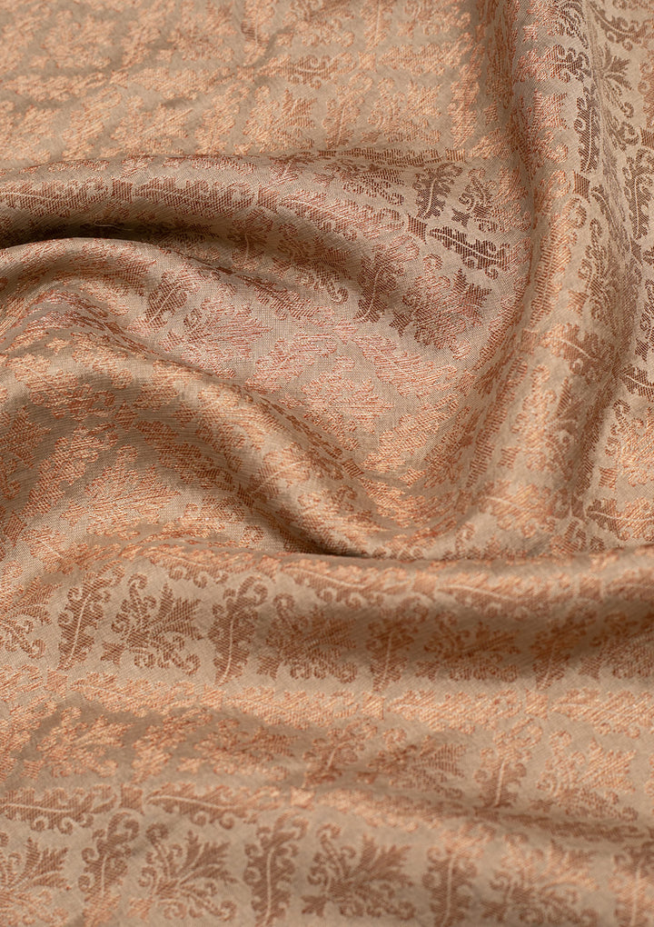 Grey Silk Jaal Gold Zariwork Saree With Matching Blouse Piece