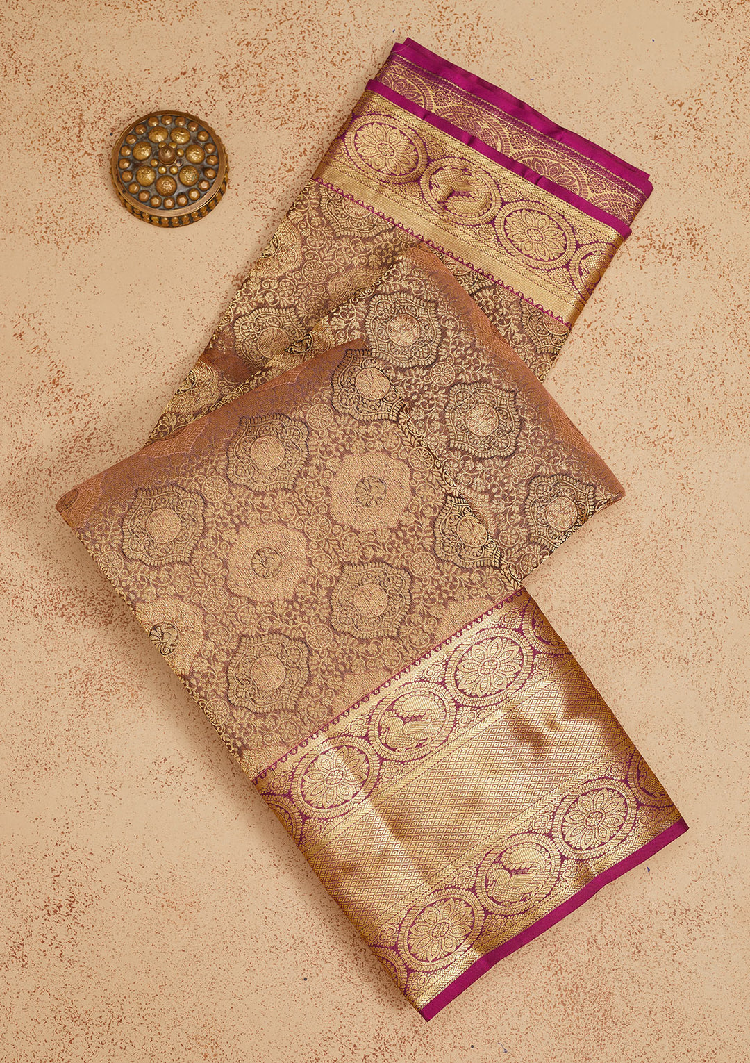 Grey Zariwork Pure Silk Saree