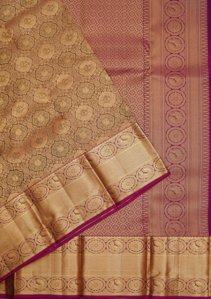 Grey Zariwork Pure Silk Saree