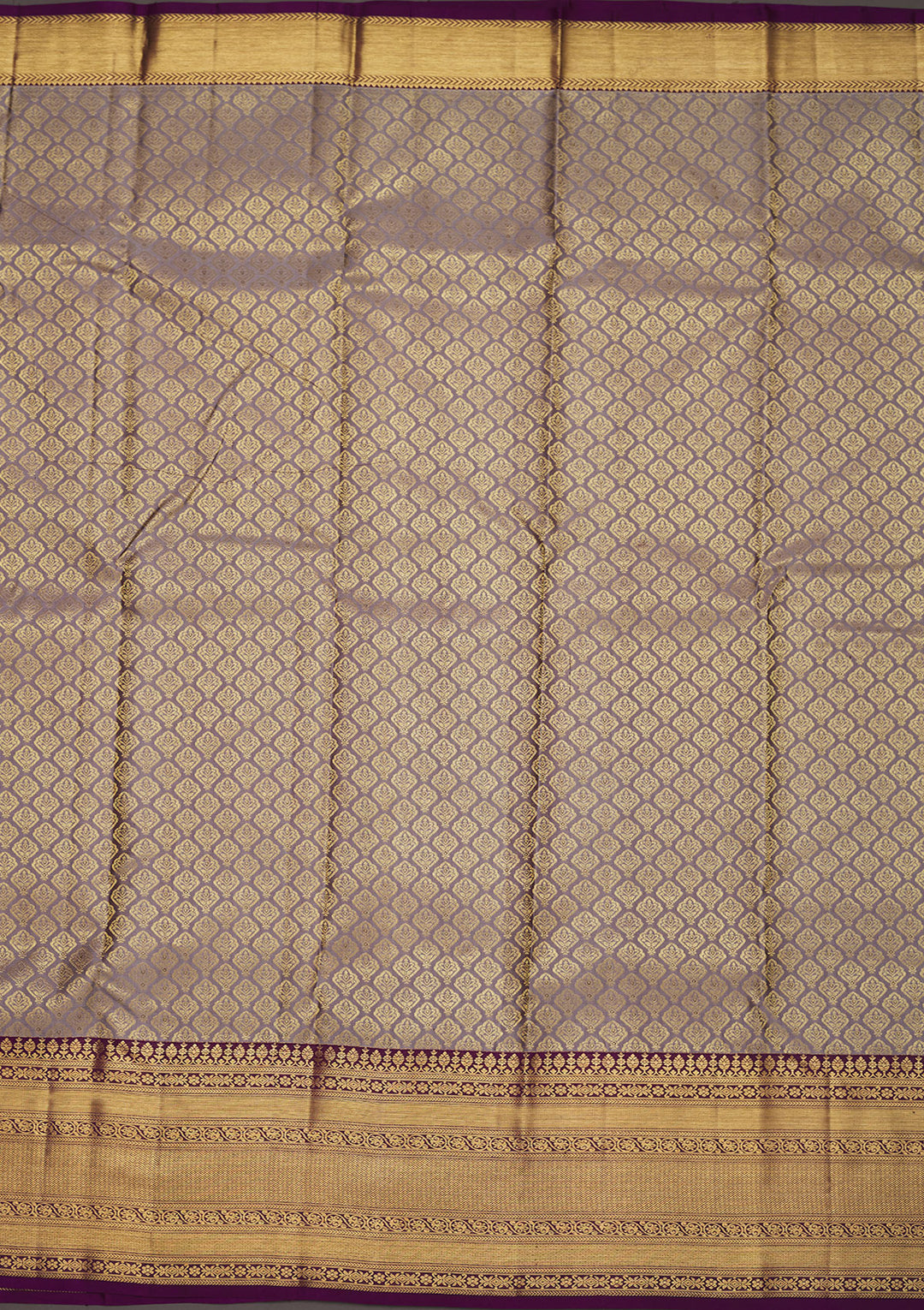 Beige Silk Jaal Saree With Matching Blouse Piece