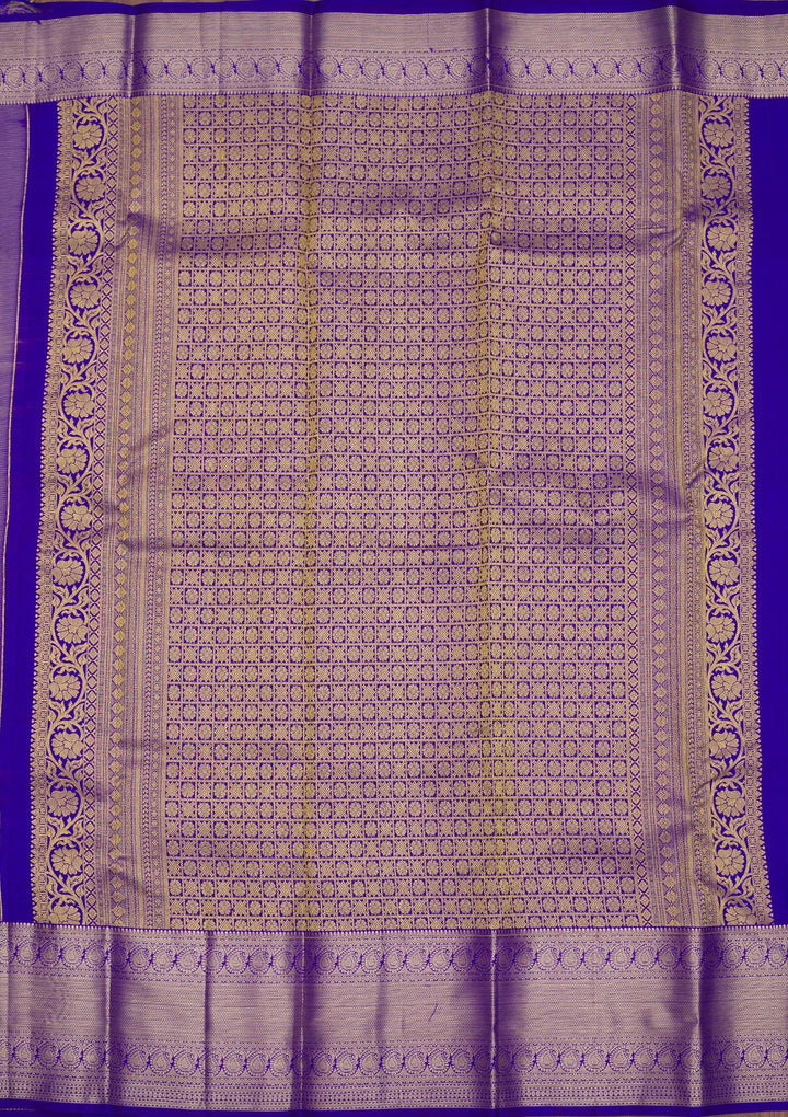 Grey Silk Buti Gold Zariwork Saree With Matching Blouse Piece