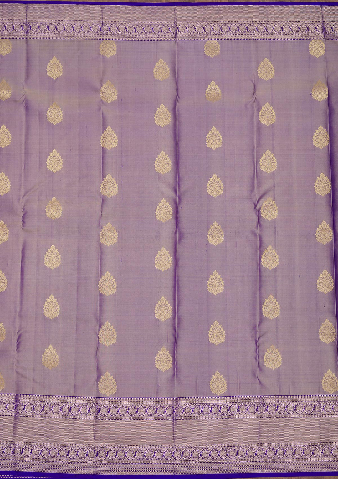 Grey Silk Buti Gold Zariwork Saree With Matching Blouse Piece