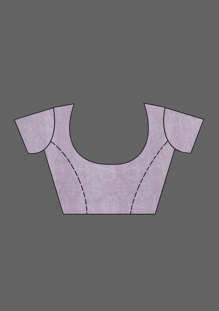 Koskii Organza Lavender Saree – Elegance in Embroidery