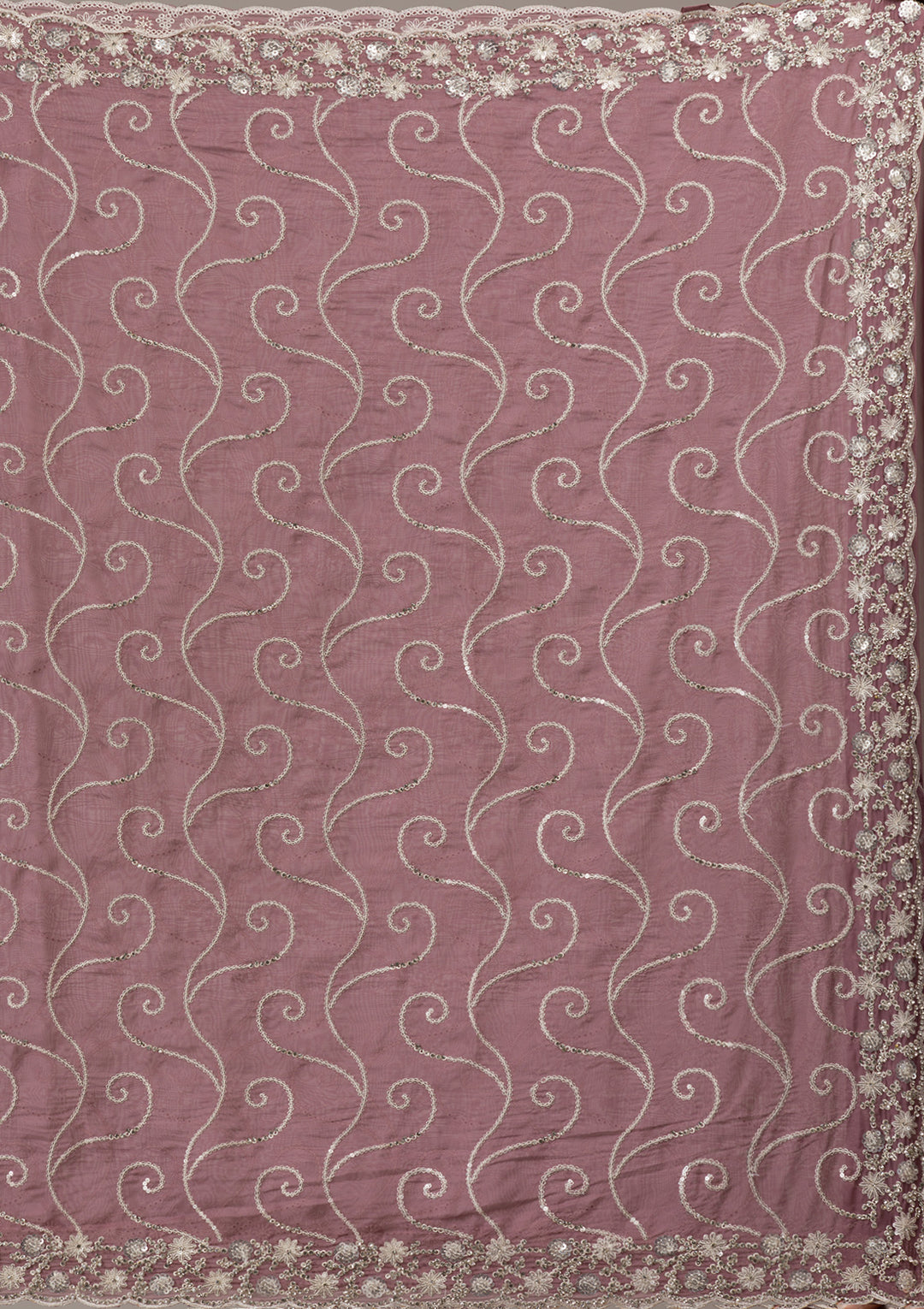 Lavender Sequins Georgette Saree