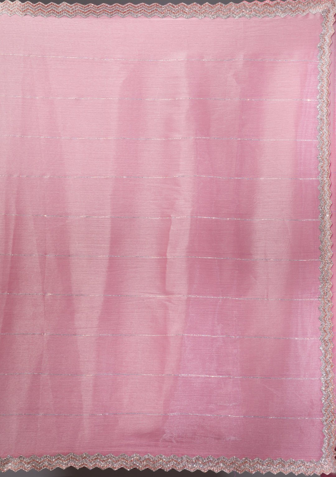 Lavender Organza Silver Stonework Saree With Matching Blouse Piece