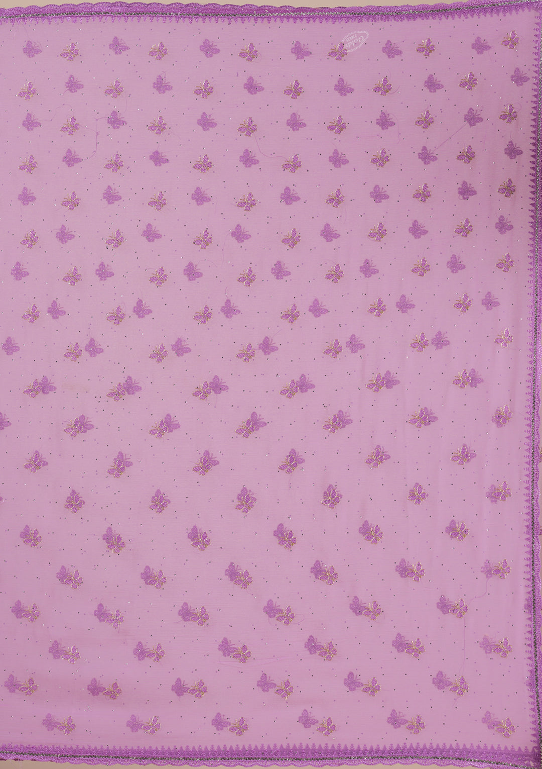 Lavender Stonework Chiffon Saree