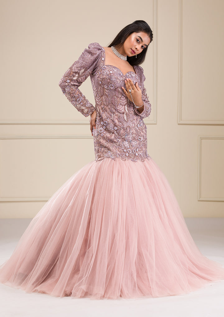 Lavender Stonework Net Gown