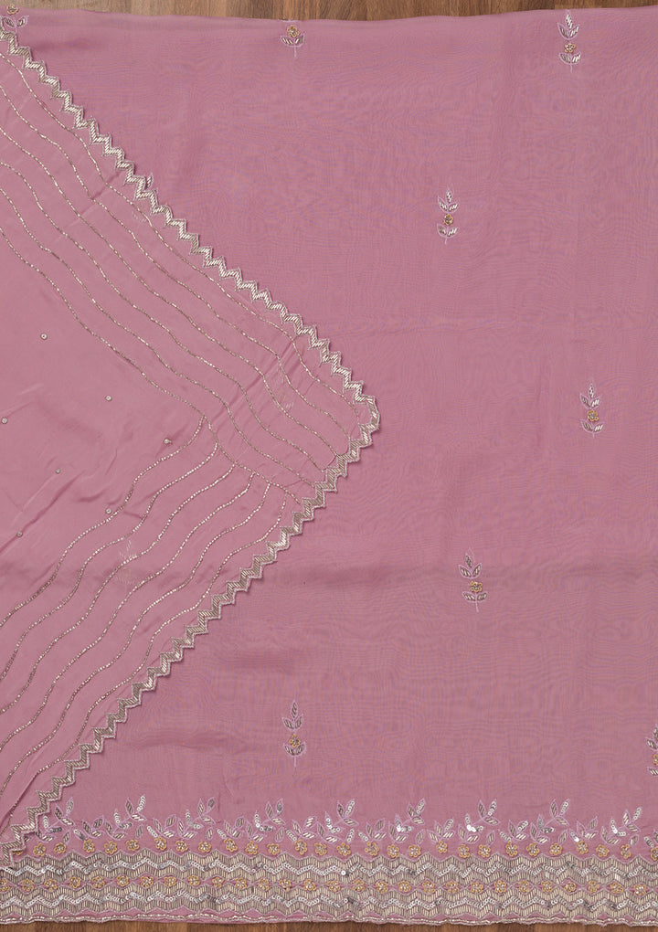 Lavender Stonework Tissue Unstitched Salwar Suit