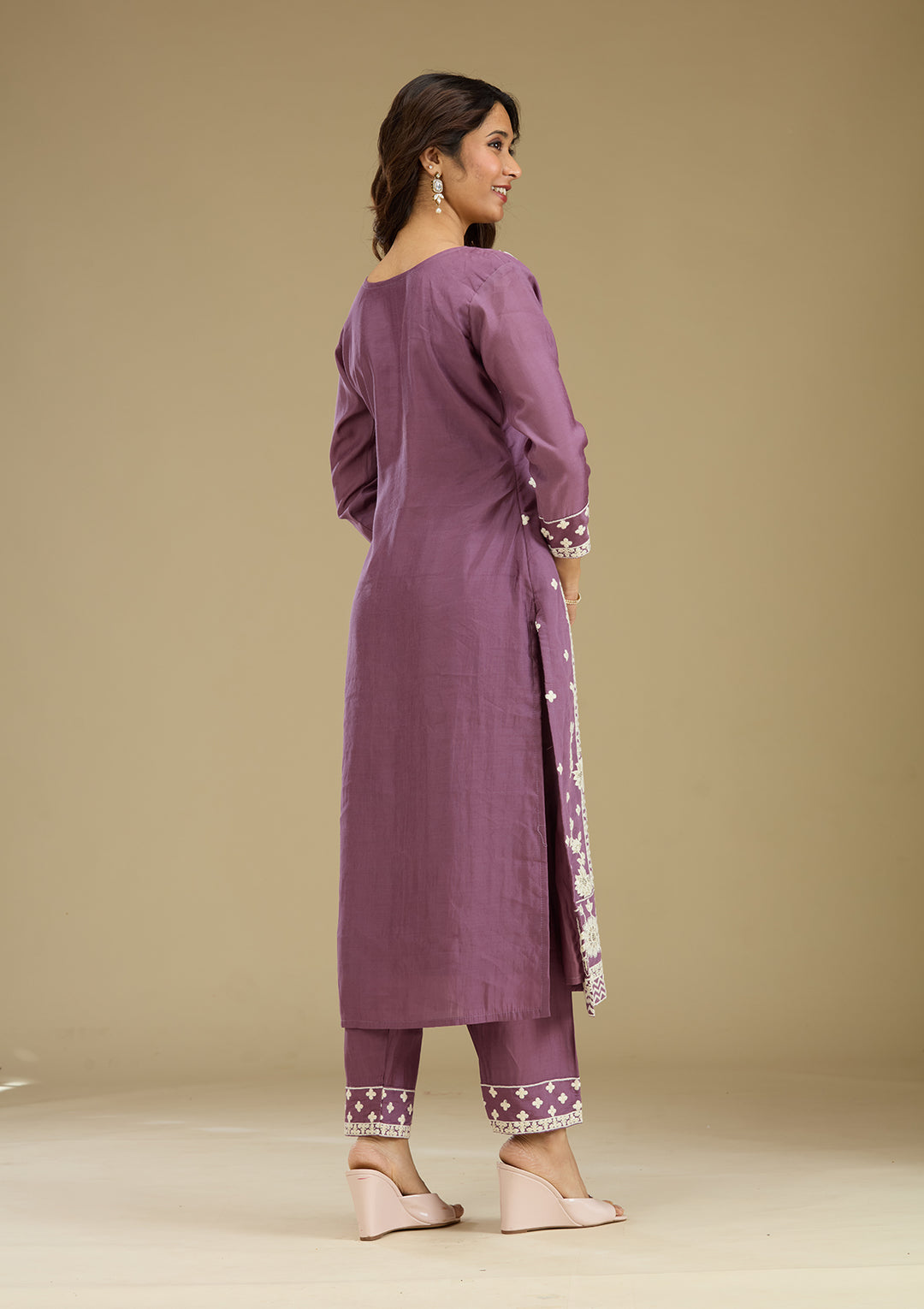 Koskii Crepe Purple Salwar Suit – Readymade Elegance