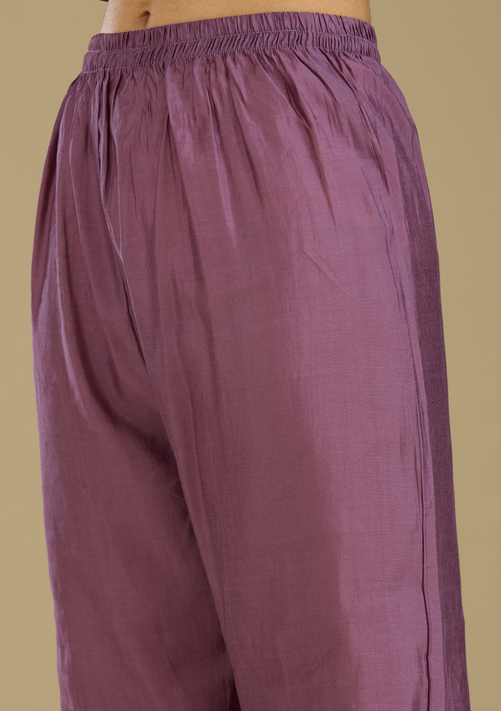 Koskii Crepe Purple Salwar Suit – Readymade Elegance