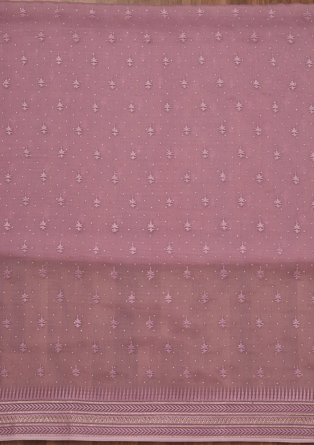 Lavender Threadwork Tissue Unstitched Salwar Suit