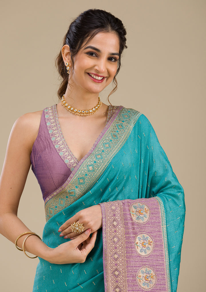 Lavender Zariwork Art Silk Saree